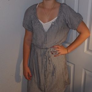 gray striped summer dress